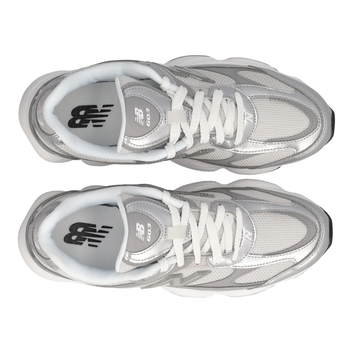 603 - Sneakers Donna Argento e Bianche - Image 5