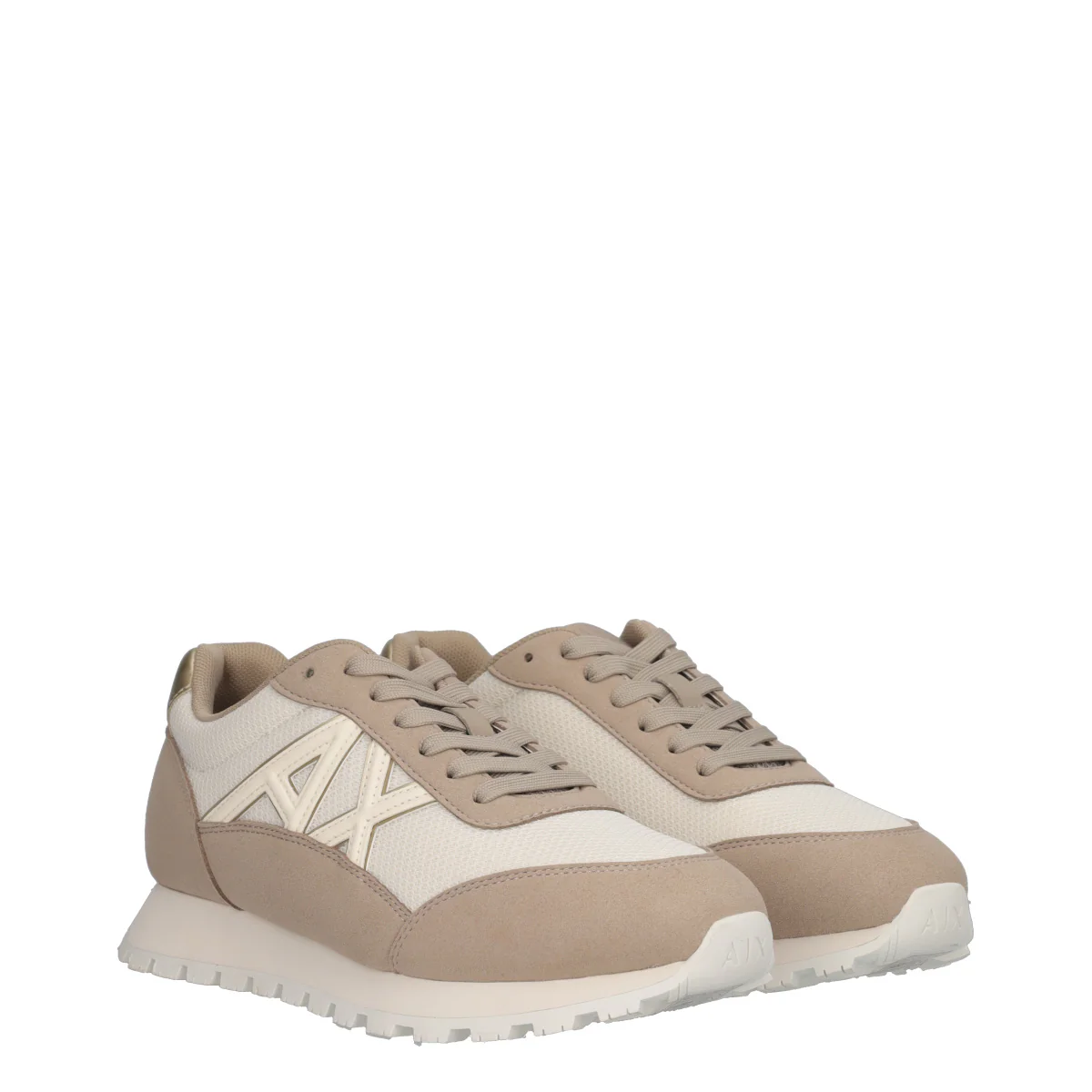 AF19388 Sneakers Donna Bianche e Sabbia - Image 3