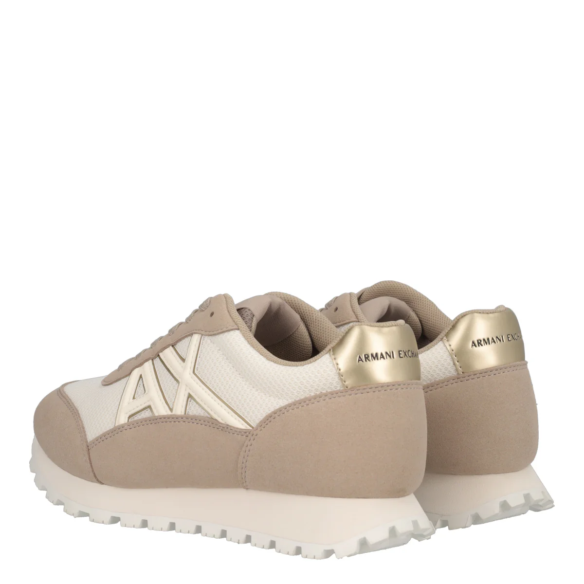 AF19388 Sneakers Donna Bianche e Sabbia - Image 4