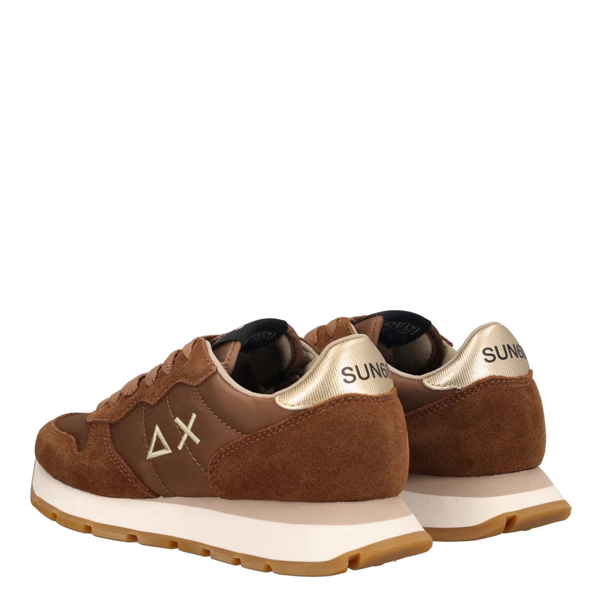 ALLY GOLD SILVER Sneakers Donna Marrone - Image 4