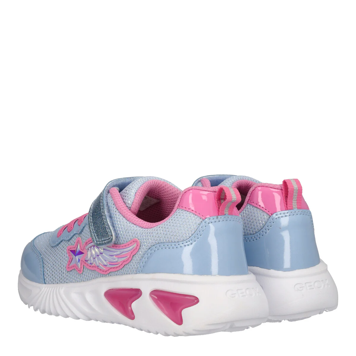 ASSISTER Sneakers Bambina Azzurre e Rosa con Luci - Image 4