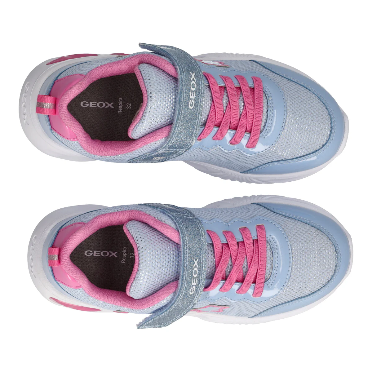 ASSISTER Sneakers Bambina Azzurre e Rosa con Luci - Image 5