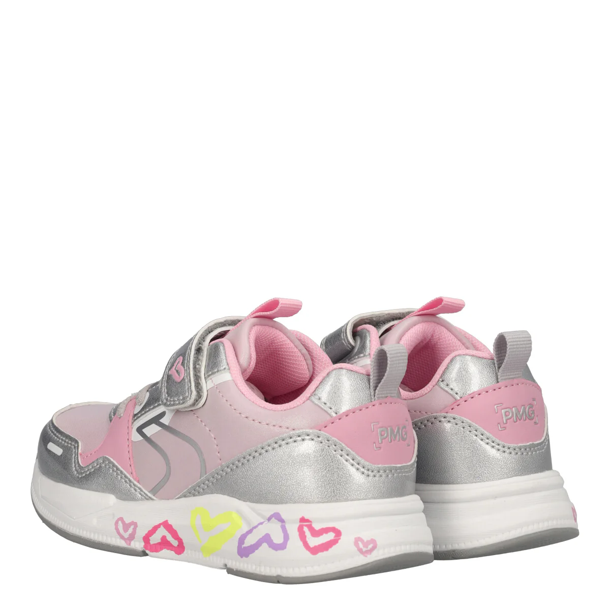 B&G SUPERMEGA Sneakers Bambina Argento e Rosa - Image 4