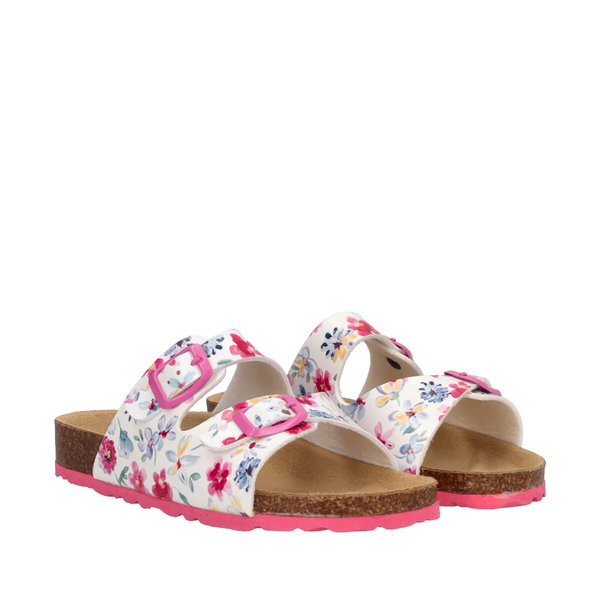 Ciabatte Bambina Bianche con Fiori Colorati - Image 3