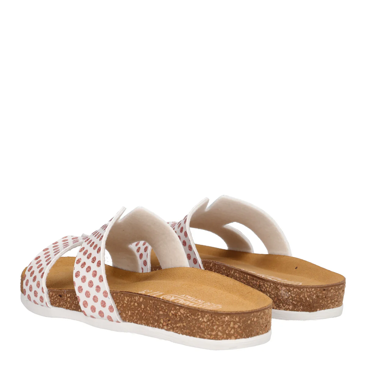 Ciabatte Bambina Bianche con Pois Glitter Rosa - Image 4