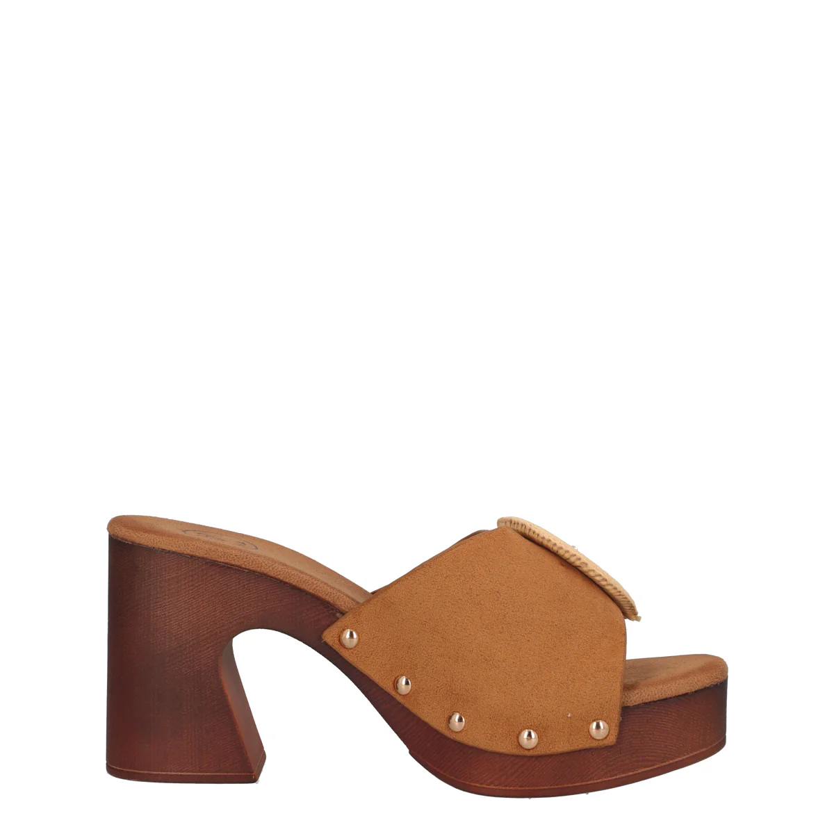 Ciabatte con Tacco Donna Beige - Image 2