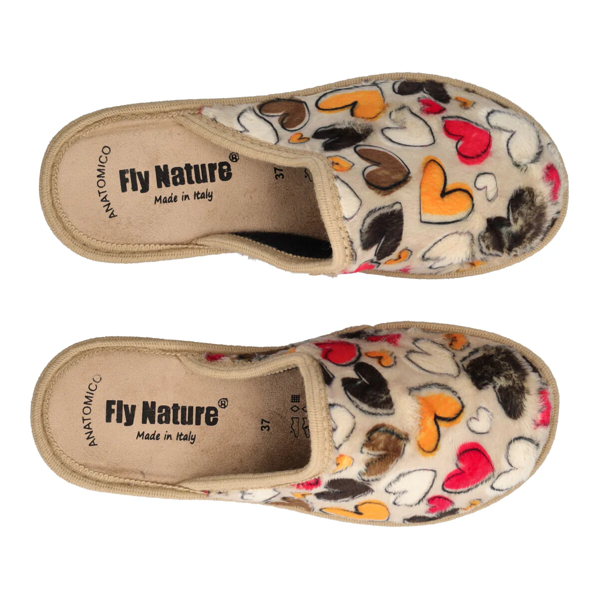Ciabatte Donna Beige con Cuori Multicolori - Image 5