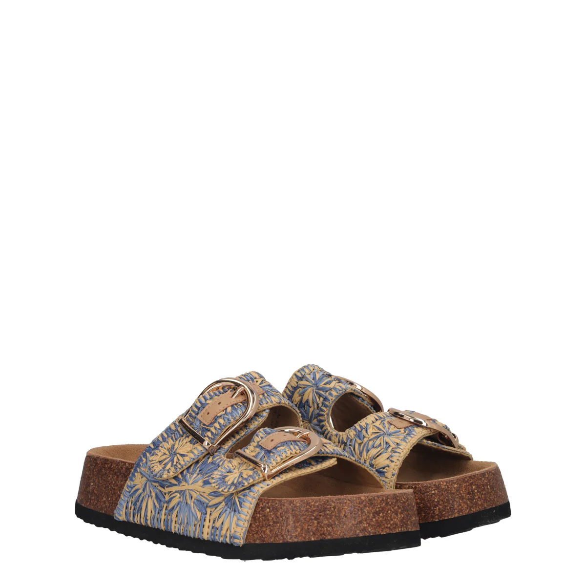 Ciabatte Donna Blu e Beige - Image 3