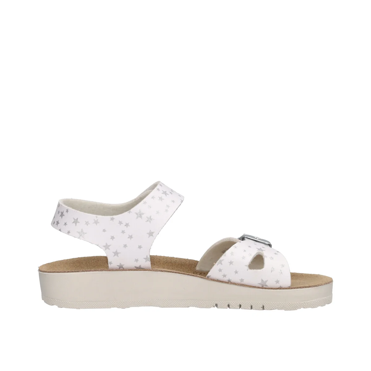 COSTAREI Sandali Bambina Bianchi con Stelle Argento - Image 2