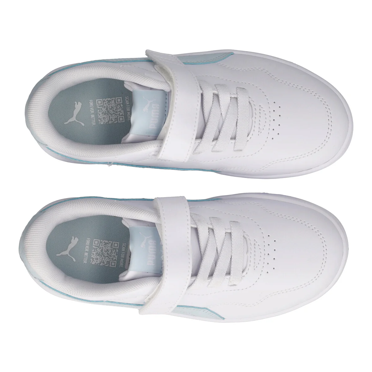 COURT LALLY AC PS Sneakers Bambini Bianche e Verde Acqua - Image 5