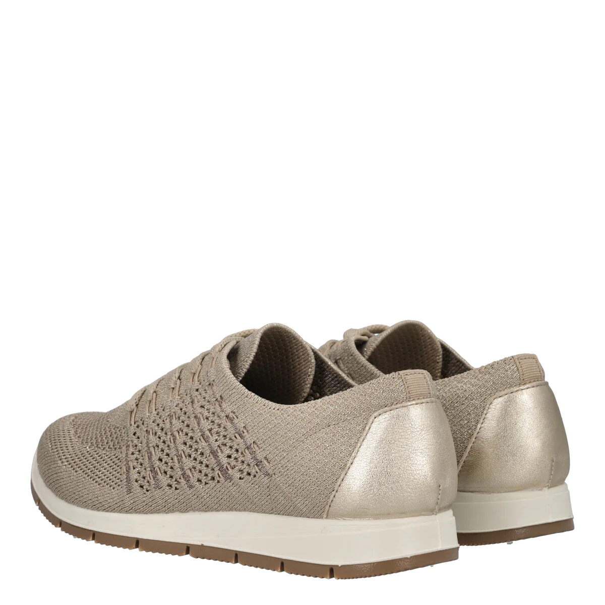 EDITH Sneakers Donna Taupe- Platino - Image 4