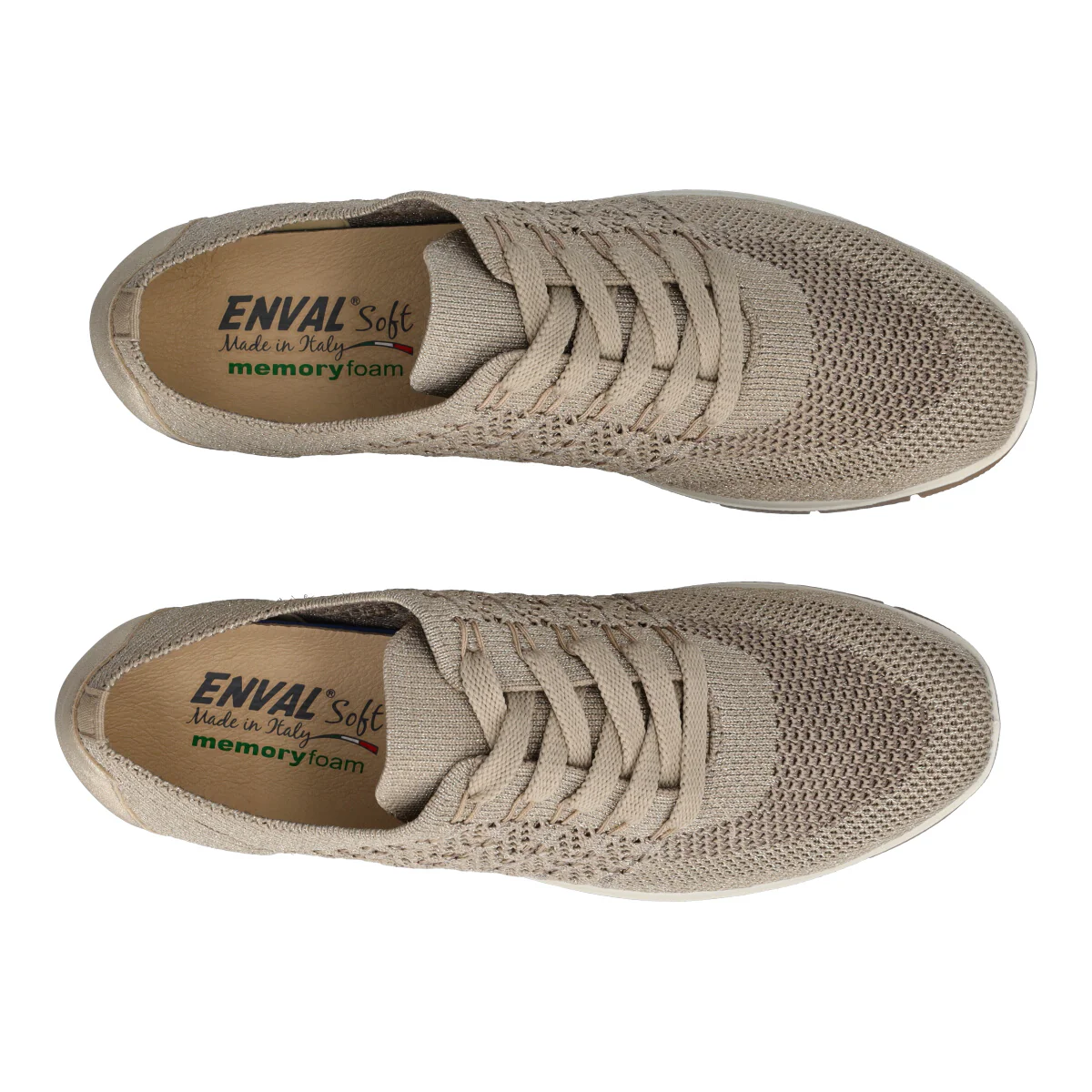 EDITH Sneakers Donna Taupe- Platino - Image 5