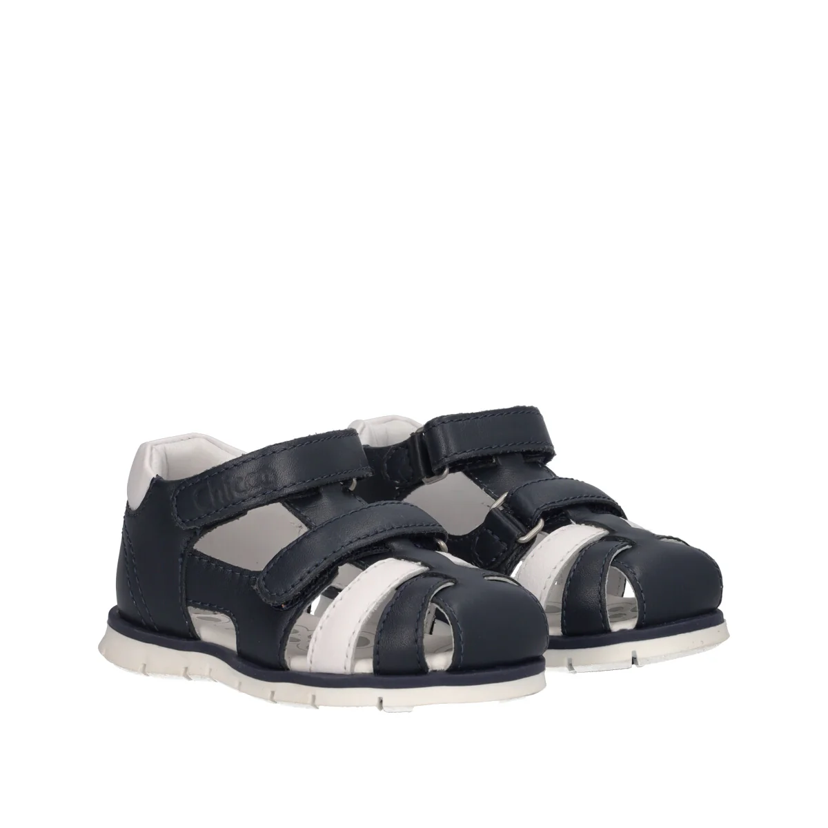 GRANZY Sandalo Bambino Blu e Bianco in Pelle - Image 3