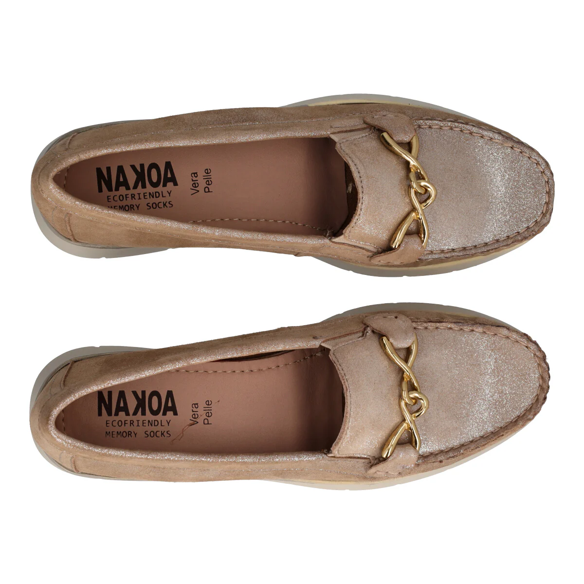 GRAVITY Mocassini Donna Beige Glitter - Image 5