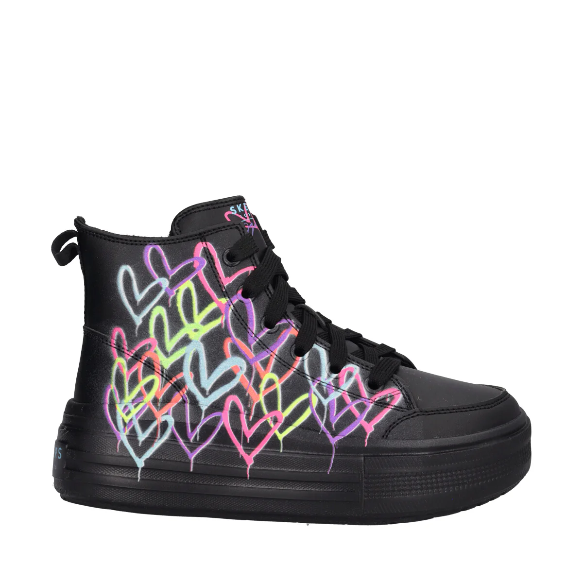HYPERLIFT Sneakers Bambina Nere e Cuori Multicolor