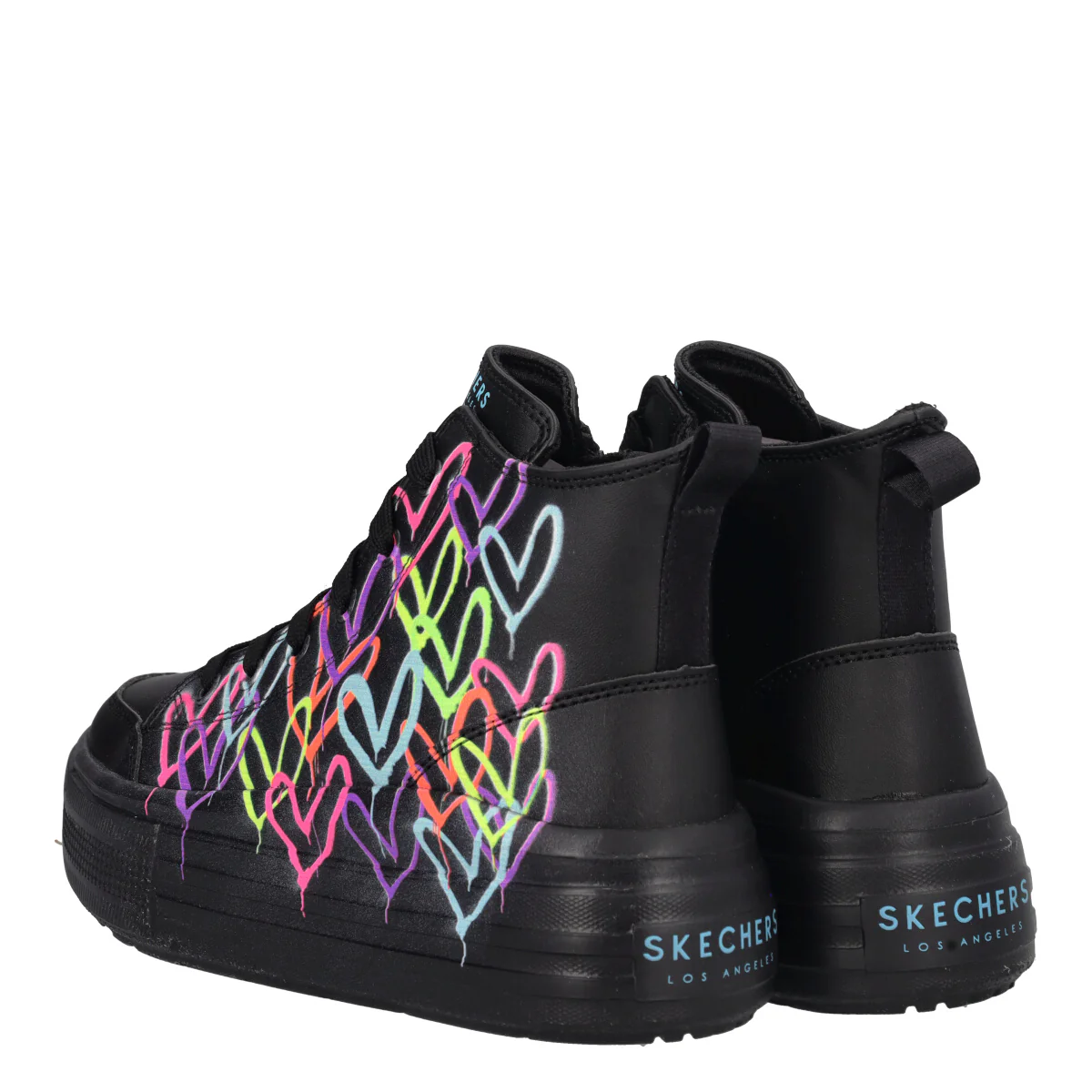 HYPERLIFT Sneakers Bambina Nere e Cuori Multicolor - Image 4
