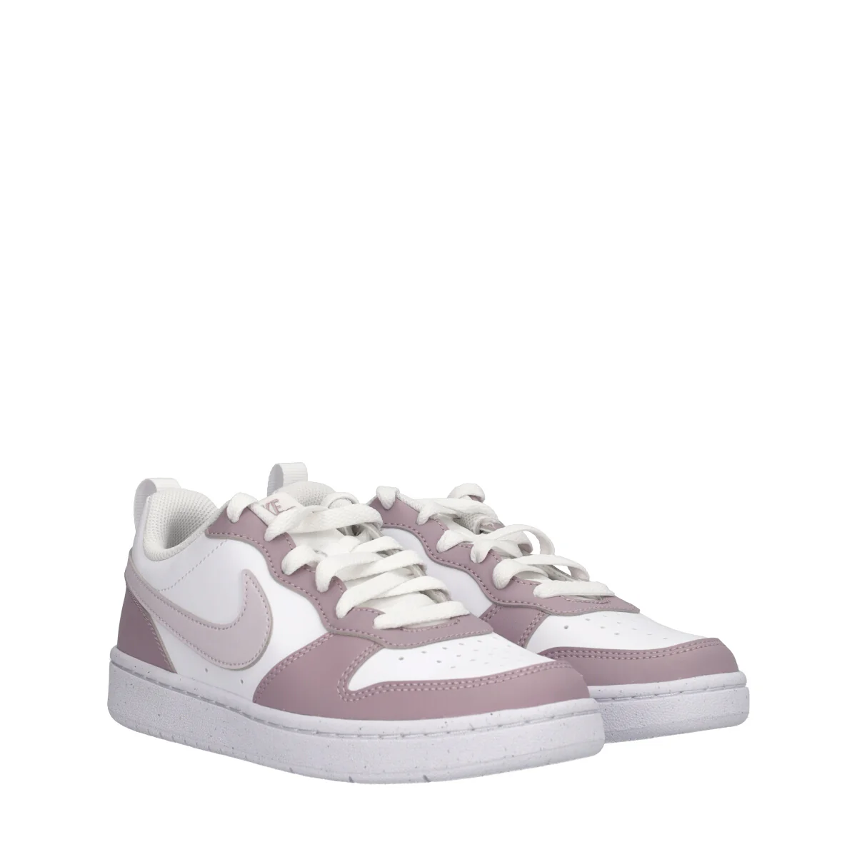 JR COURT BOROUGH LOW RECRAFT G Sneakers Junior Bianche e Malva - Image 3