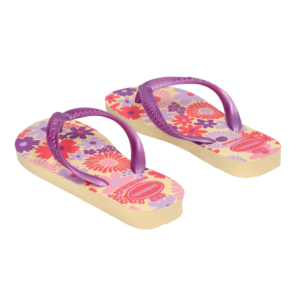 KIDS FLORES Infradito Bambina Beige e Lilla con Fiori - Image 4