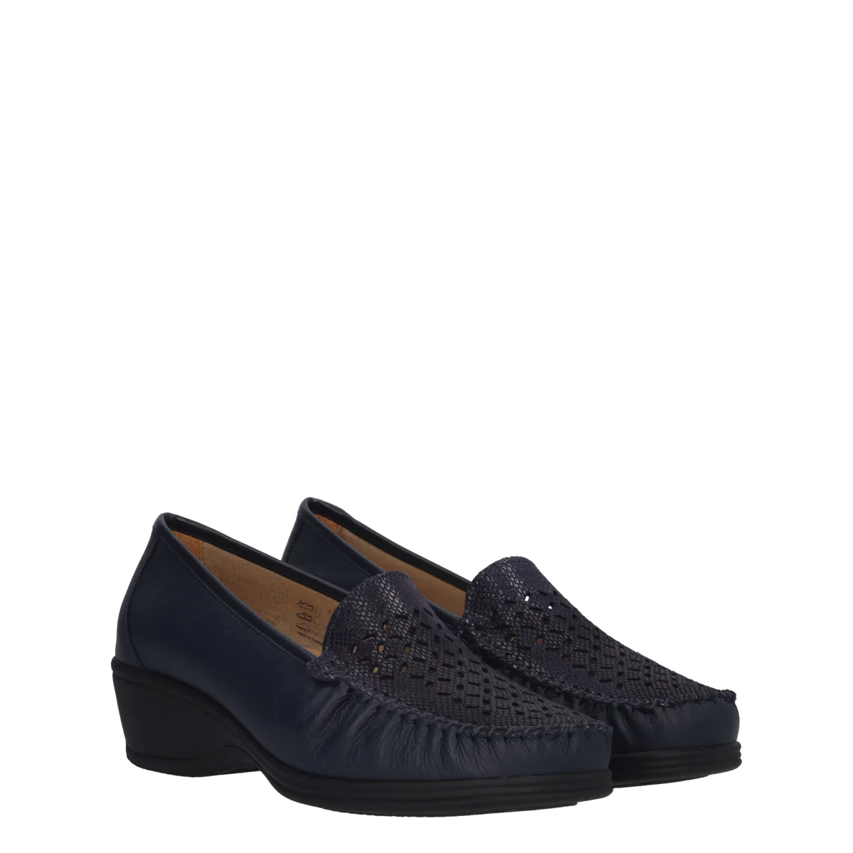 Mocassini Comfort Donna Blu in Pelle - Image 3