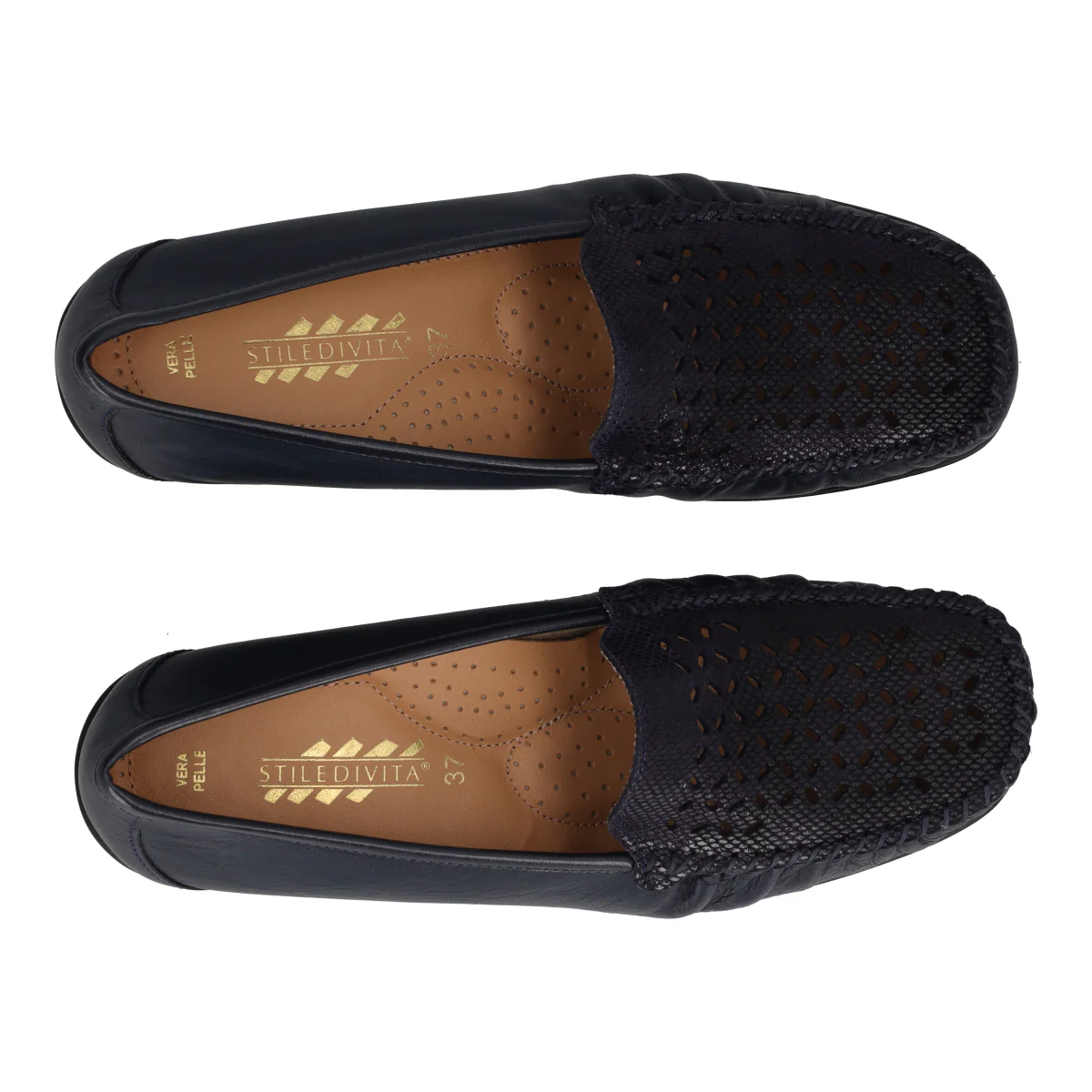 Mocassini Comfort Donna Blu in Pelle - Image 5