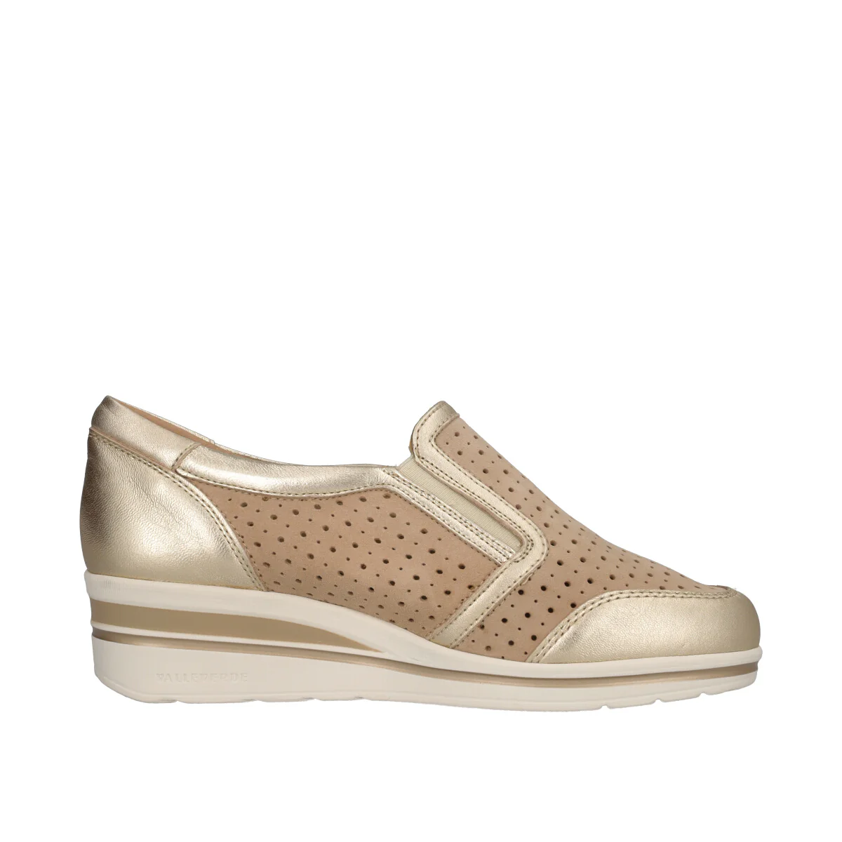 Mocassini con Zeppa 4 cm Donna Beige - Image 2