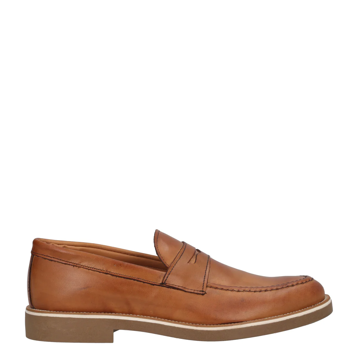 Mocassini Uomo Color Cuoio in Pelle