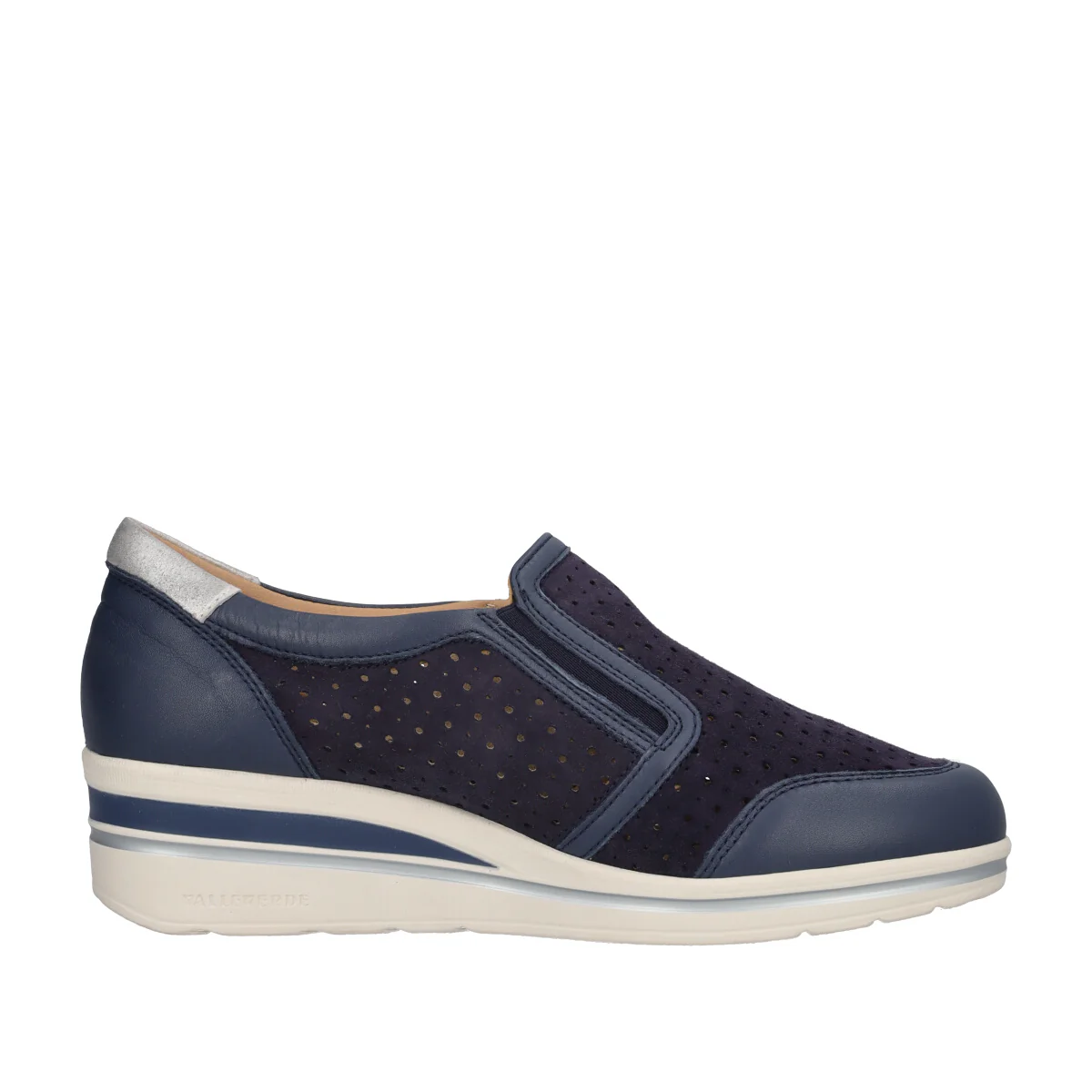 Mocassino con Zeppa 4 cm Donna Blu - Image 2