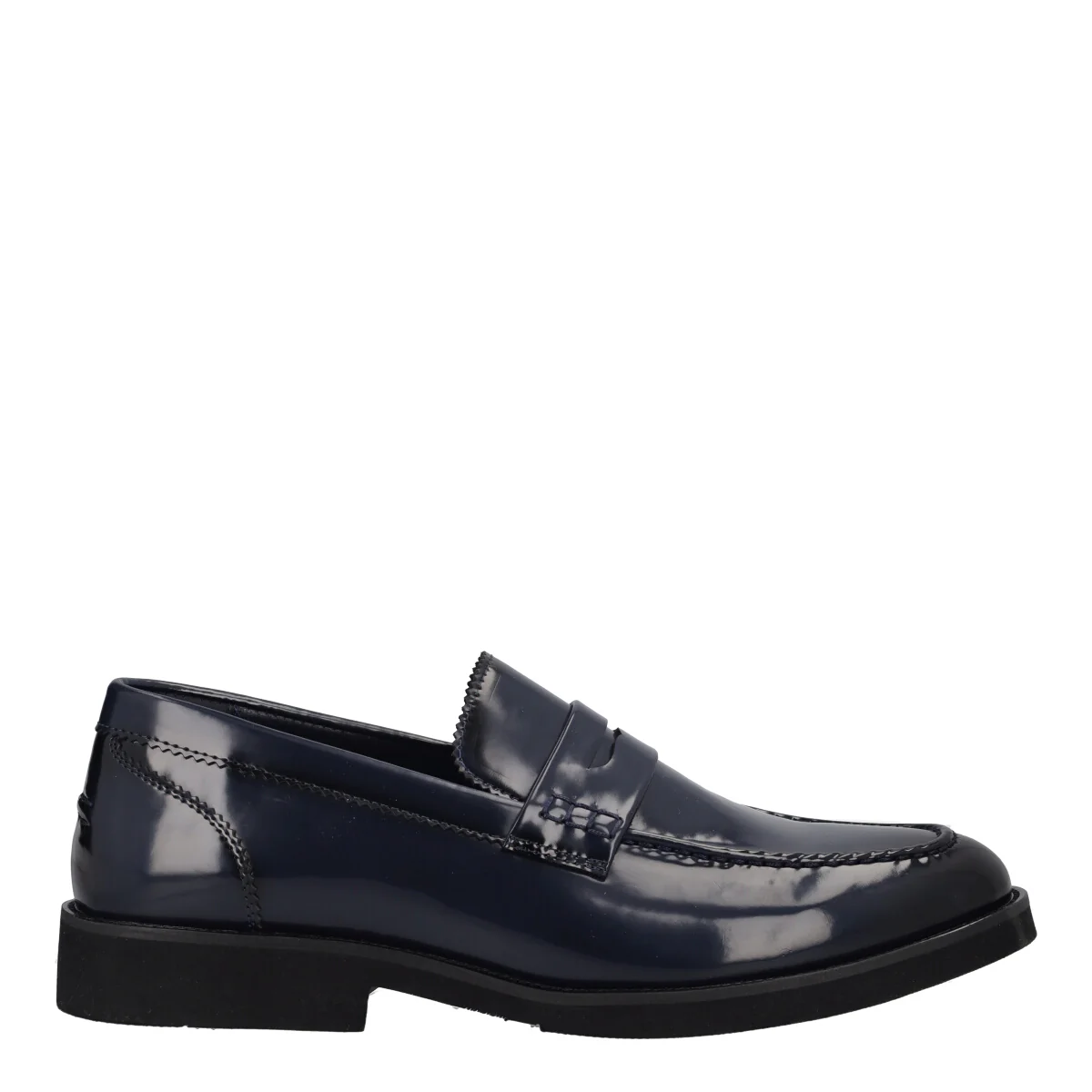 Mocassino Uomo Blu in Vernice