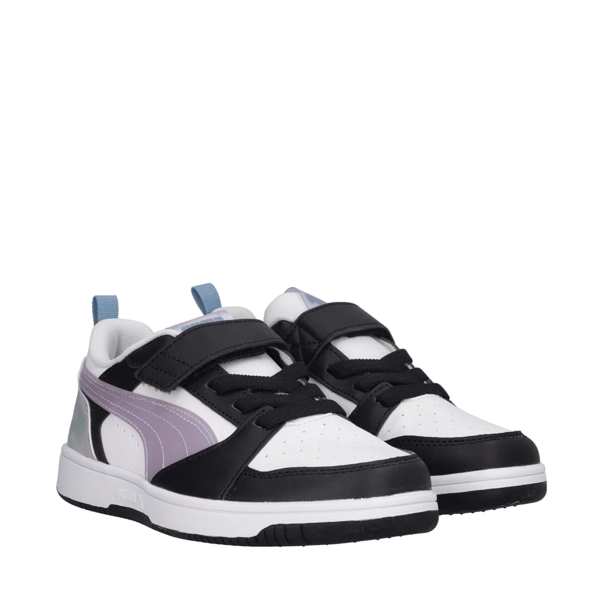 REBOUND V6 LO Sneakers Junior Lilla Metallizzato, Bianche e Nere - Image 3