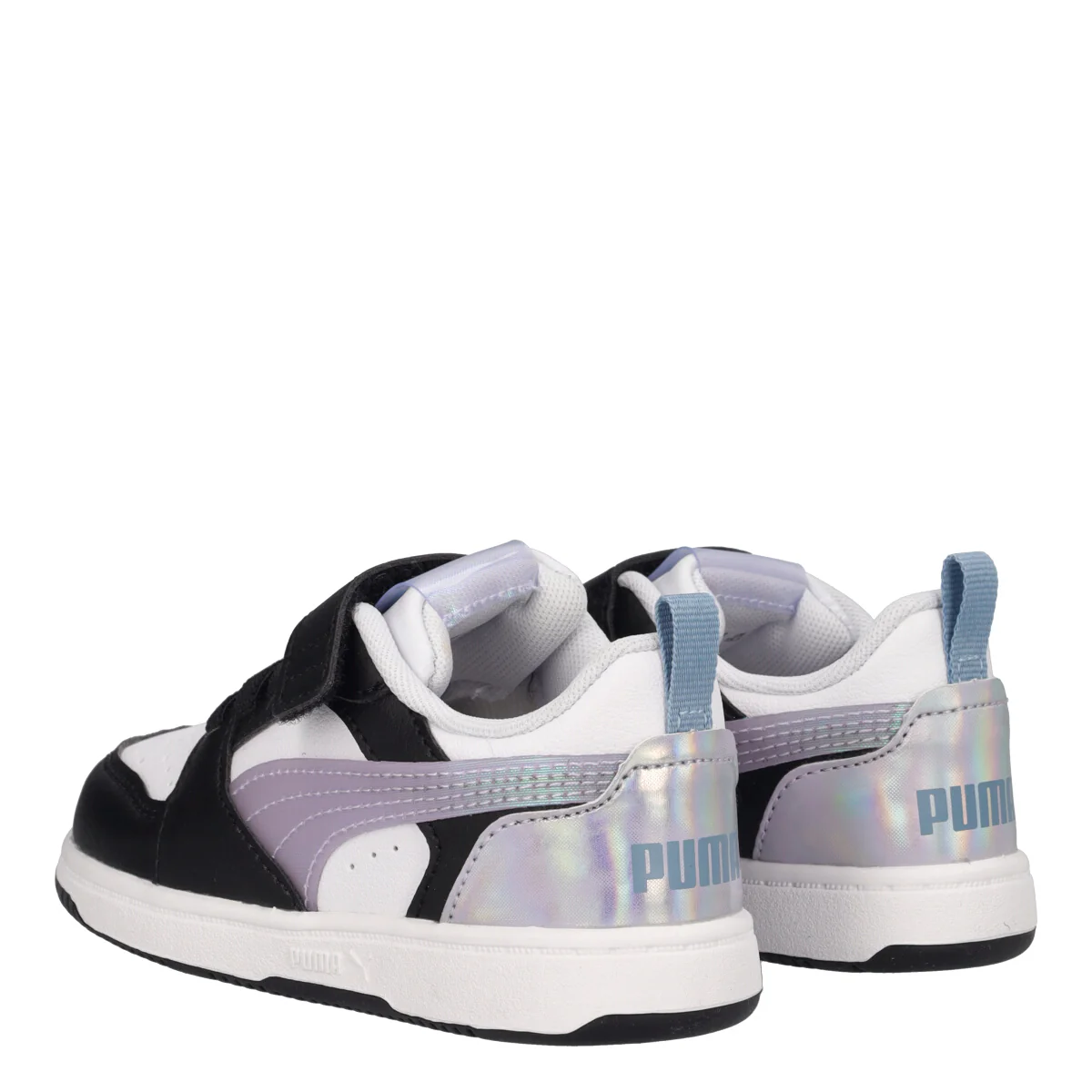 REBOUND V6 LO Sneakers Bambina Lilla Metallizzato, Nere e Bianche - Image 4