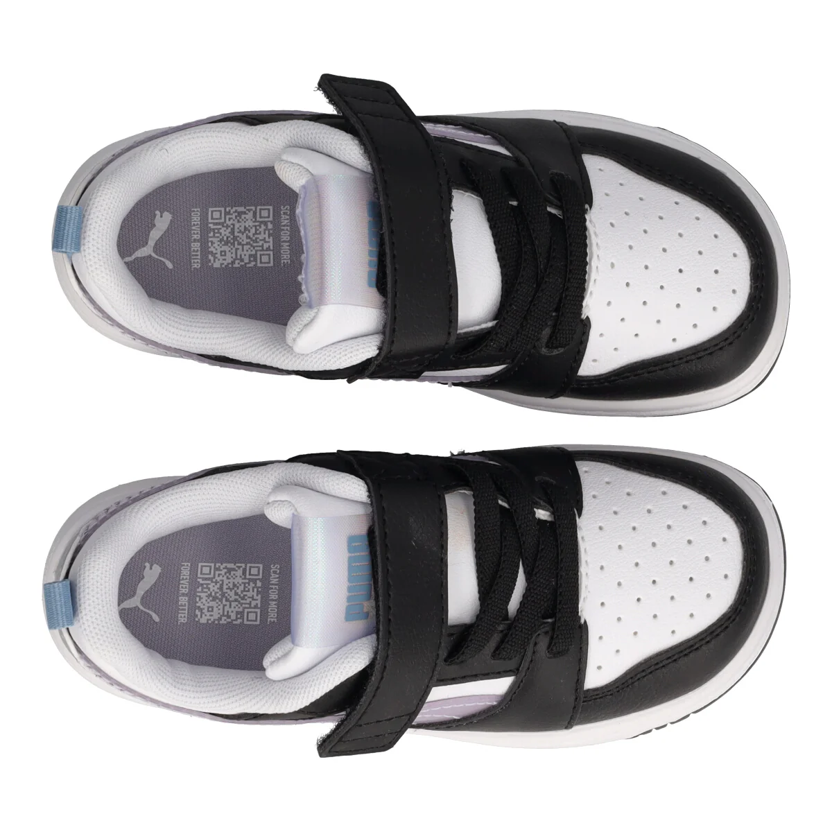 REBOUND V6 LO Sneakers Bambina Lilla Metallizzato, Nere e Bianche - Image 5