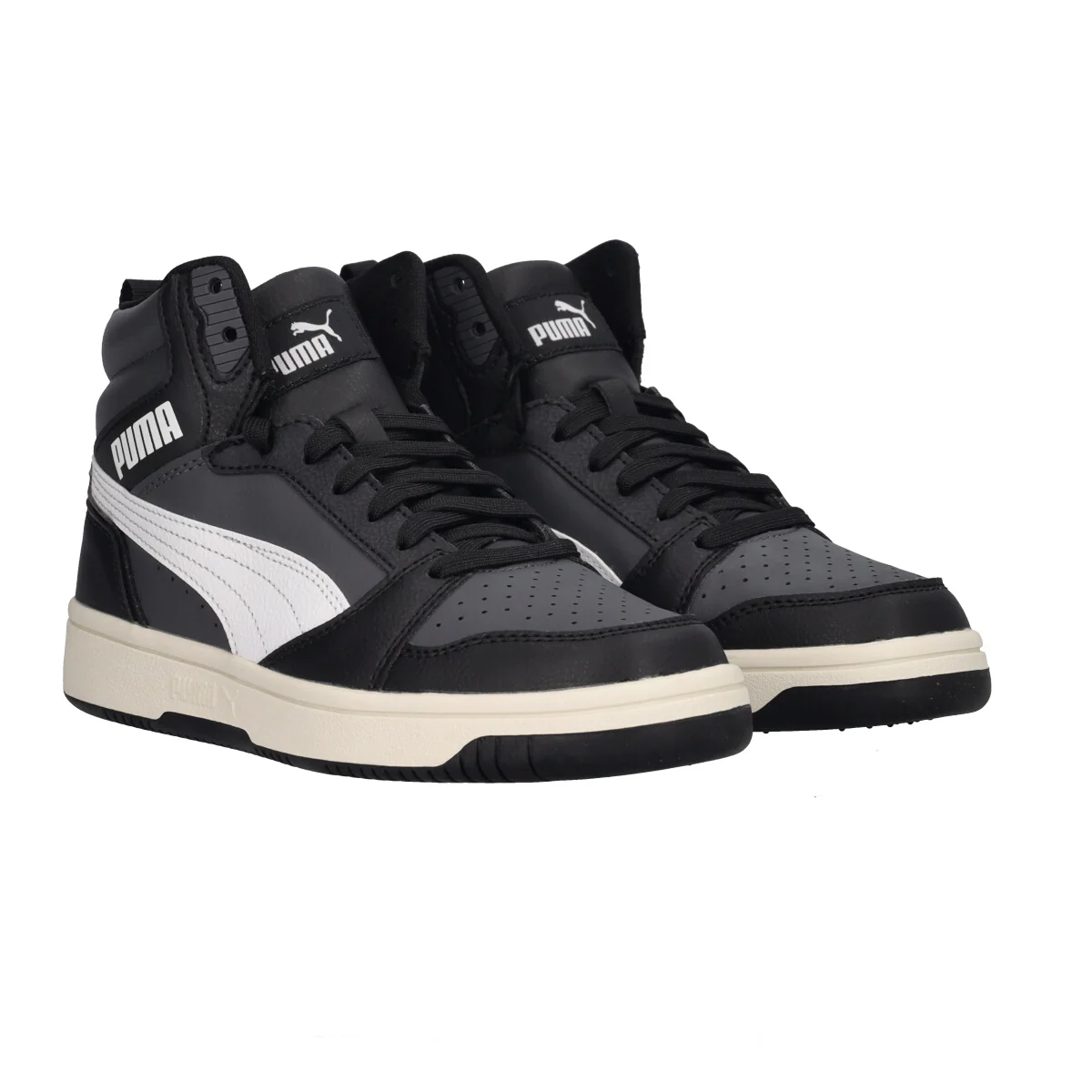 REBOUND V6 MID JR Sneakers Junior Nere e Bianche - Image 3