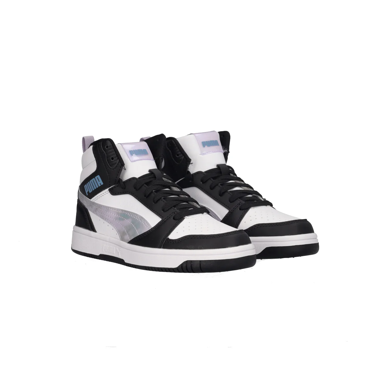 REBOUND V6 MID Sneakers Bambina Lilla, Nere e Bianche - Image 3