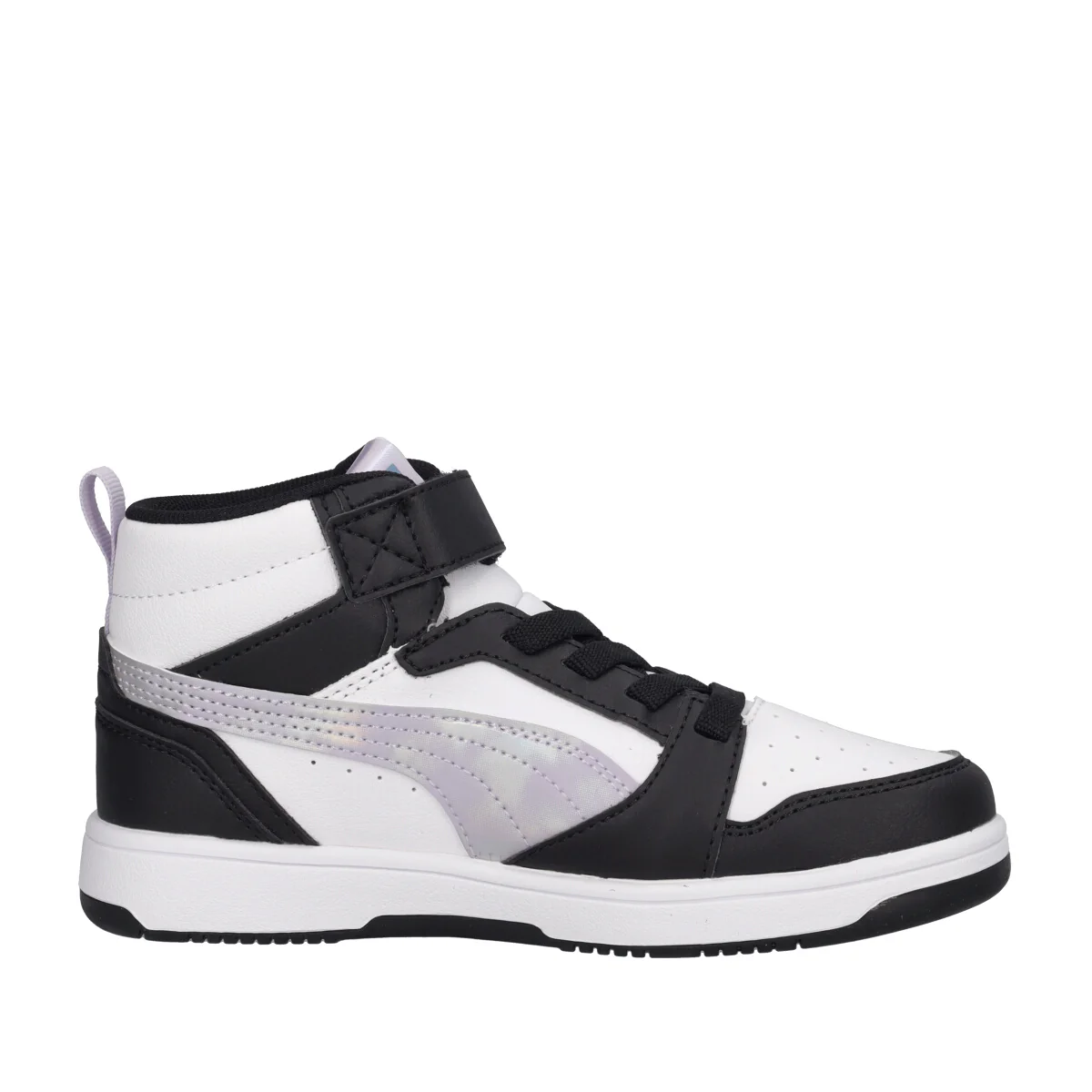 REBOUND V6 MID Sneakers Junior Lilla, Bianche e Nere - Image 2