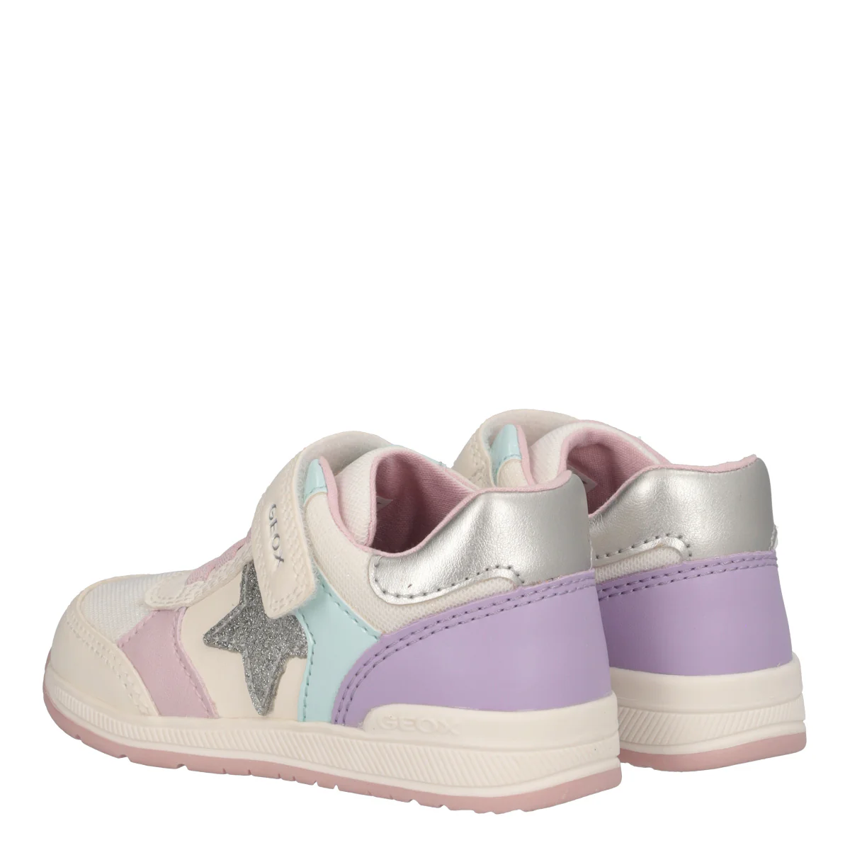 RISHON Sneakers Bambina Off White, Rosa e Lilla - Image 4