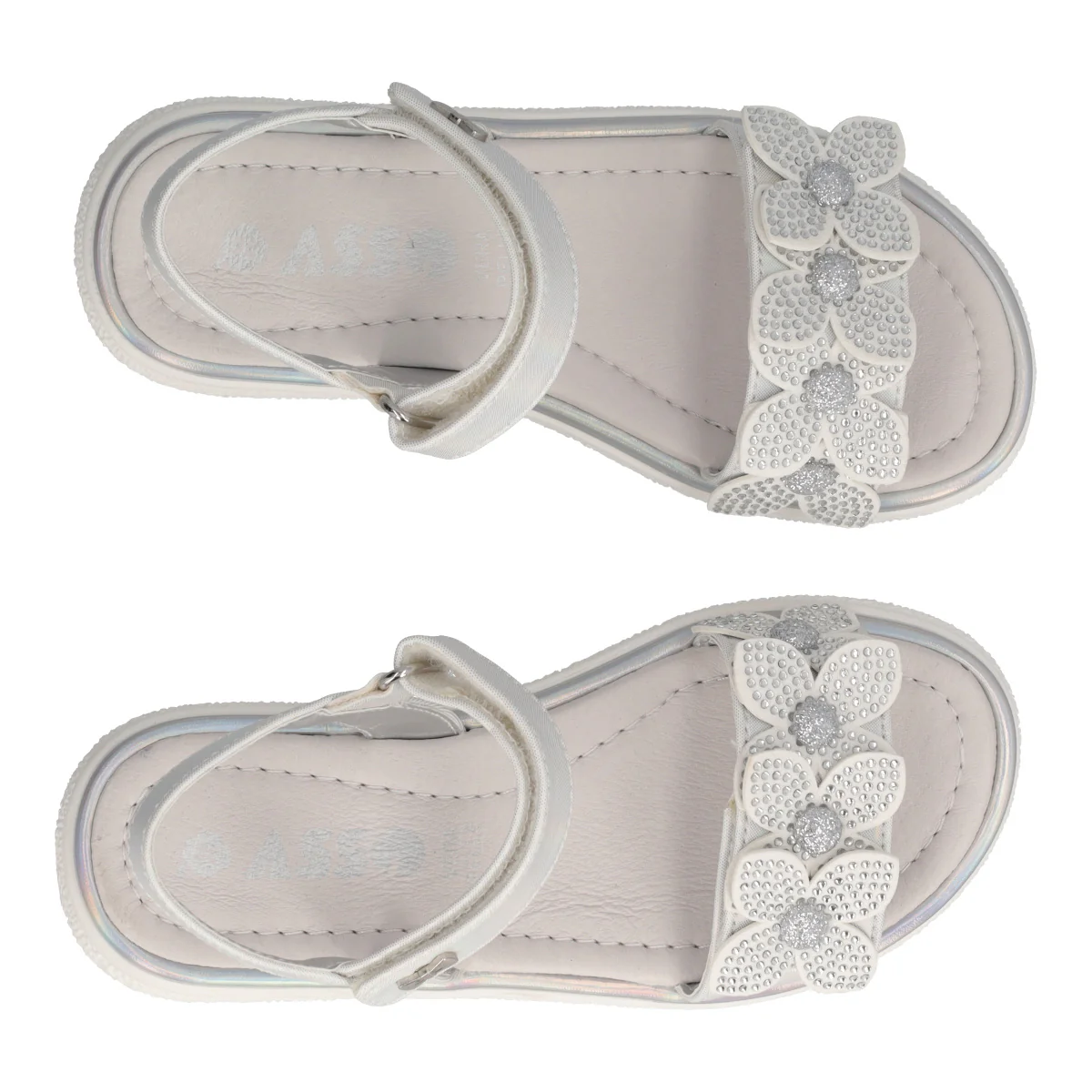 Sandali Bambina Bianchi Metallizzati - Image 5