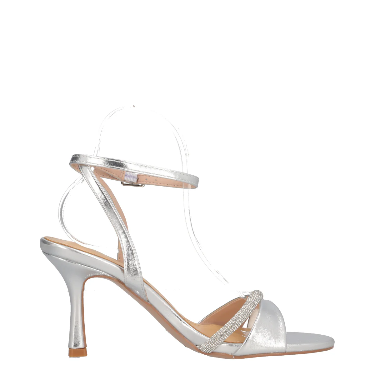 Sandali con Tacco Donna Argento - Image 2