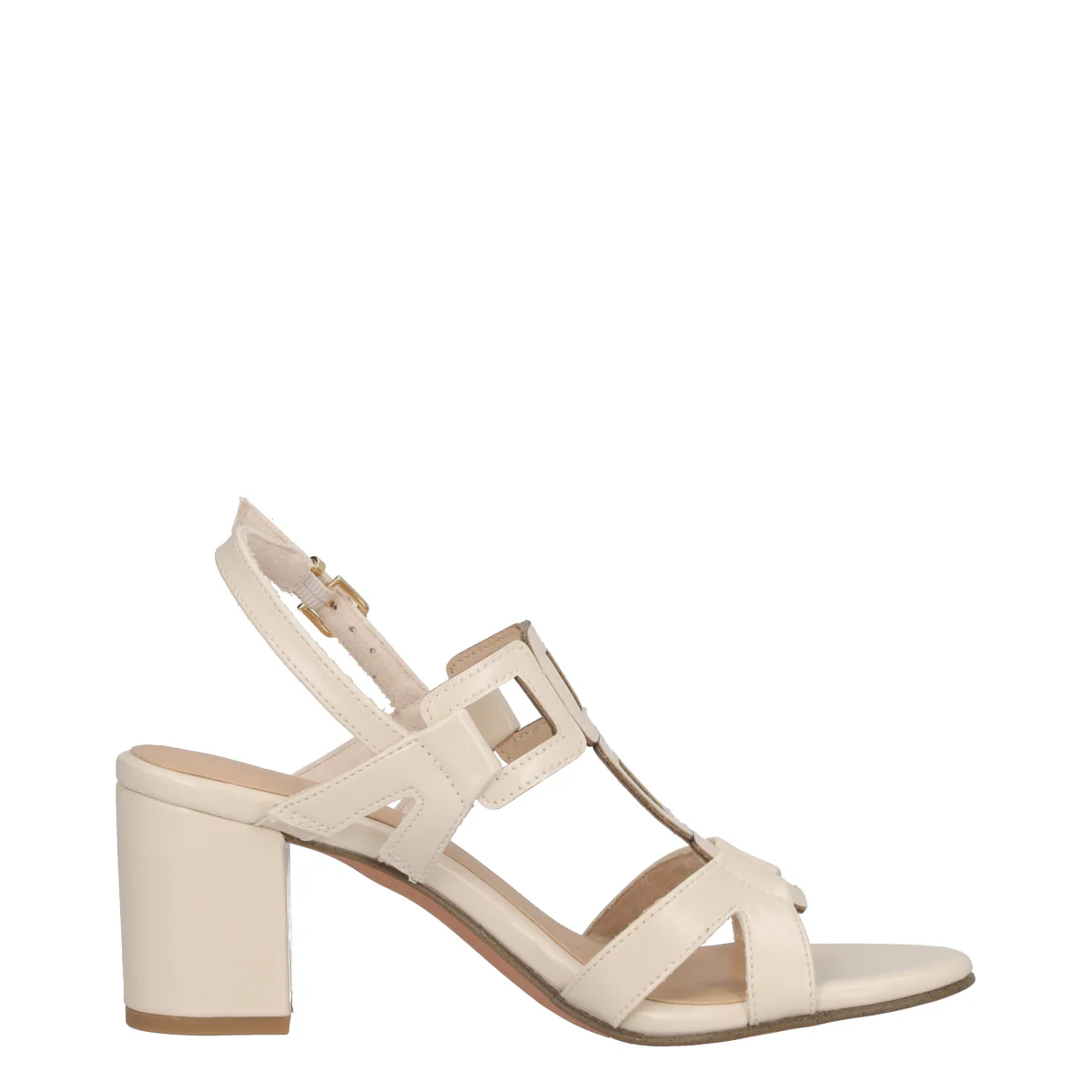 Sandali con Tacco Donna Crema - Image 2