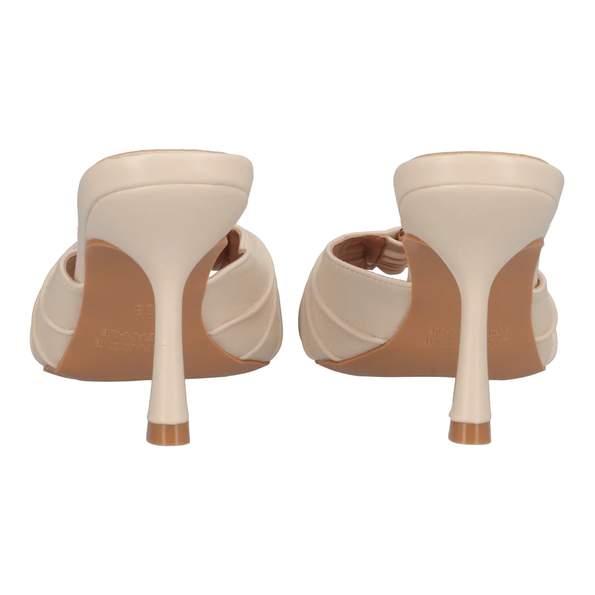Sandali con Tacco Donna Beige - Image 5