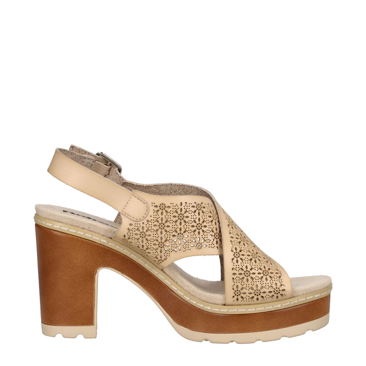 Sandali con Tacco Donna Beige - Image 2