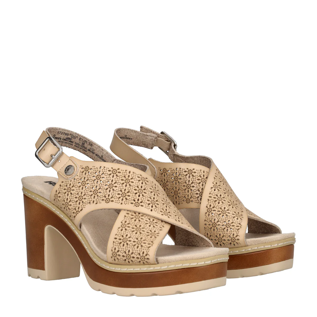 Sandali con Tacco Donna Beige - Image 3