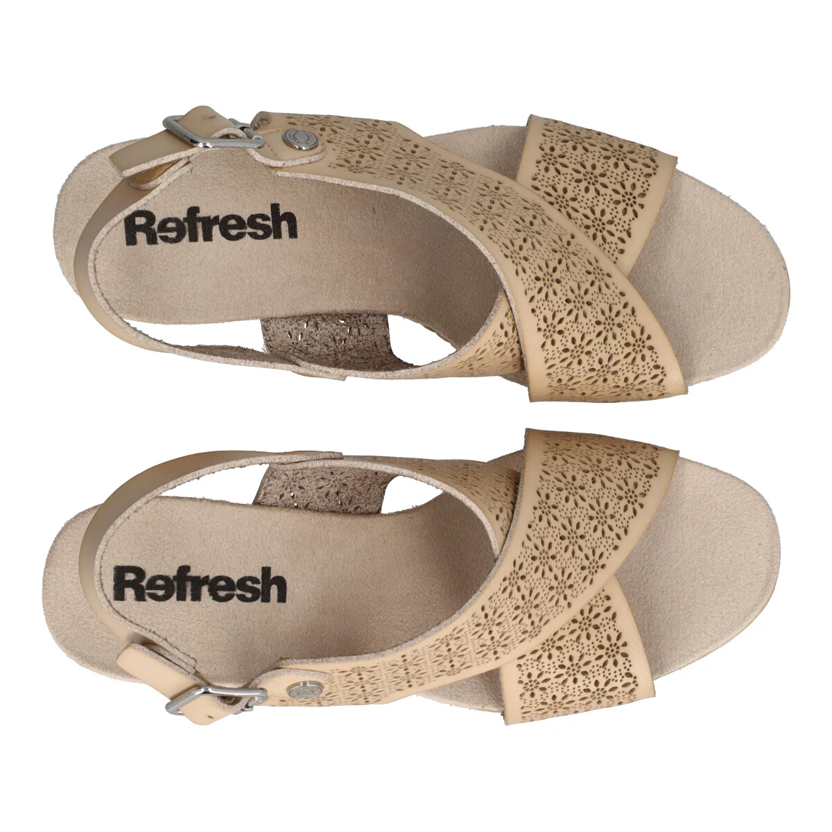 Sandali con Tacco Donna Beige - Image 5