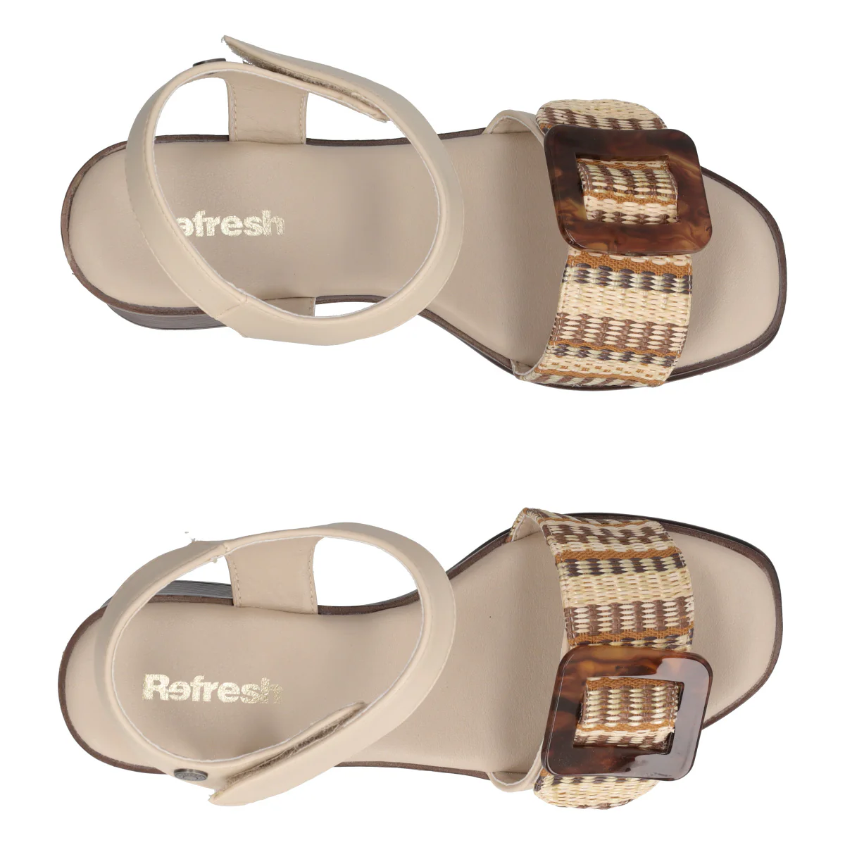 Sandali con Tacco Donna Beige - Image 5