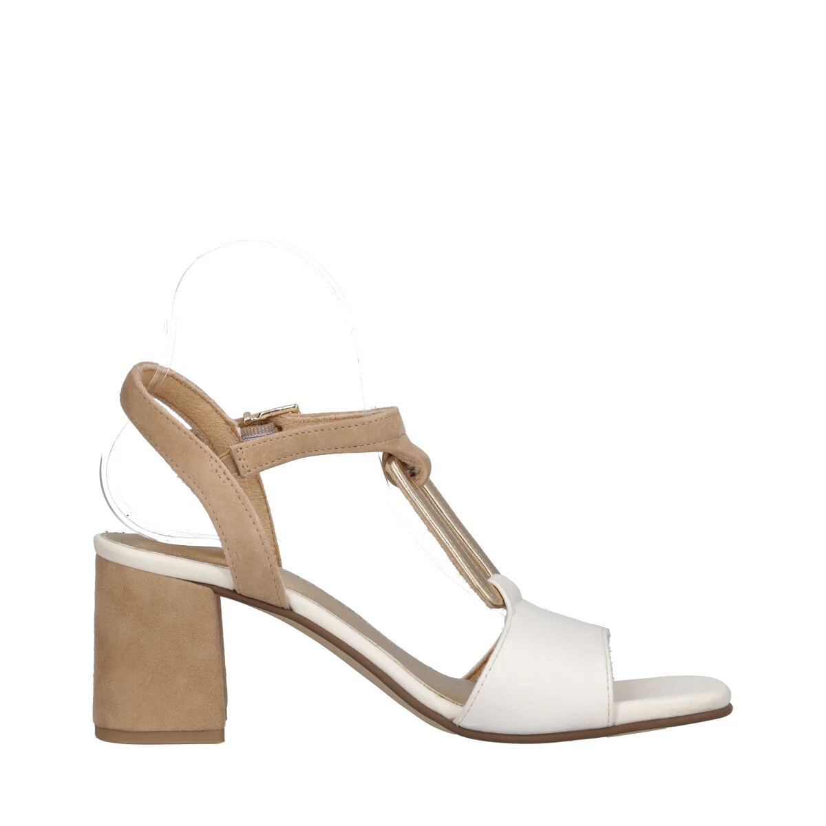 Sandali con tacco Donna Bianche e Oro Alte 7 cm - Image 2