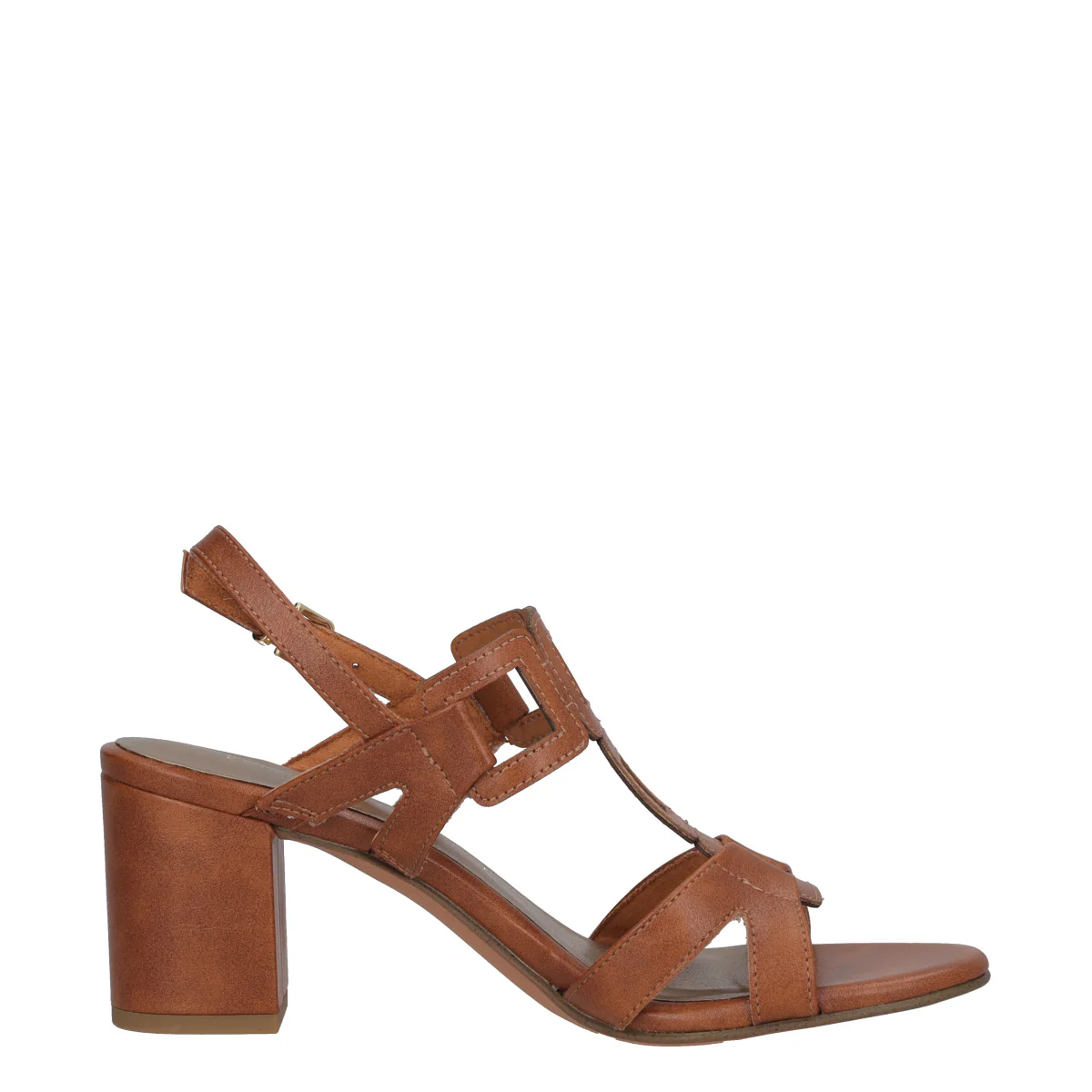 Sandali con Tacco Donna Cognac - Image 2