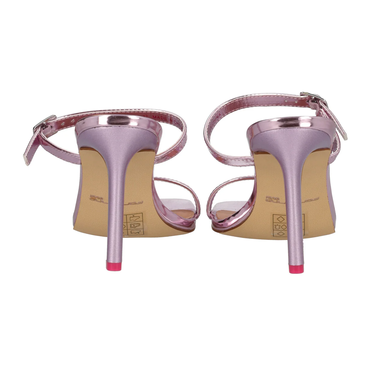 Sandali con Tacco Donna Lilla Metallizzato - Image 5