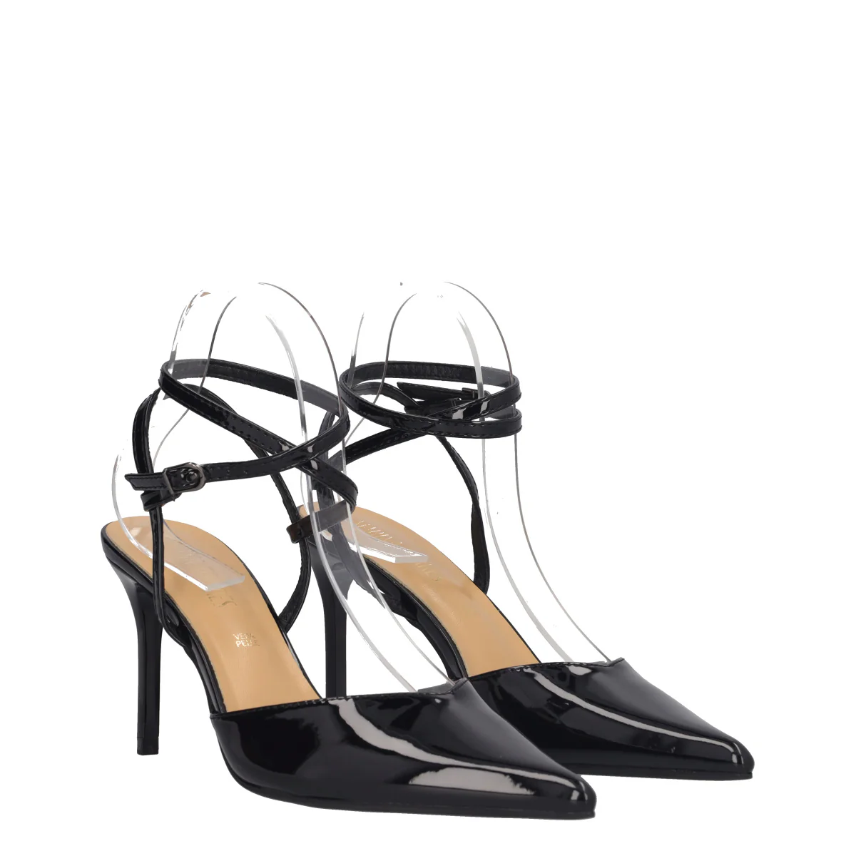 Sandali con Tacco Donna Neri in Vernice - Image 3