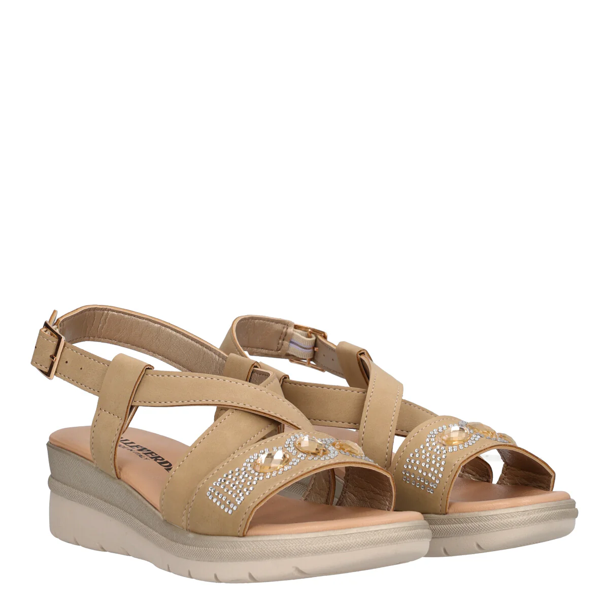 Sandali con Zeppa Donna Beige - Image 3