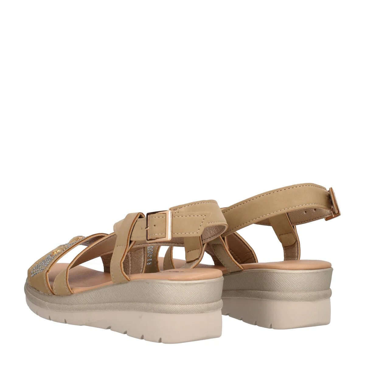 Sandali con Zeppa Donna Beige - Image 4