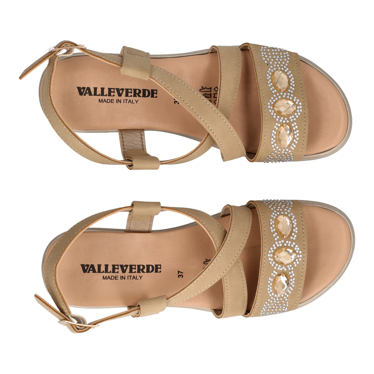 Sandali con Zeppa Donna Beige - Image 5